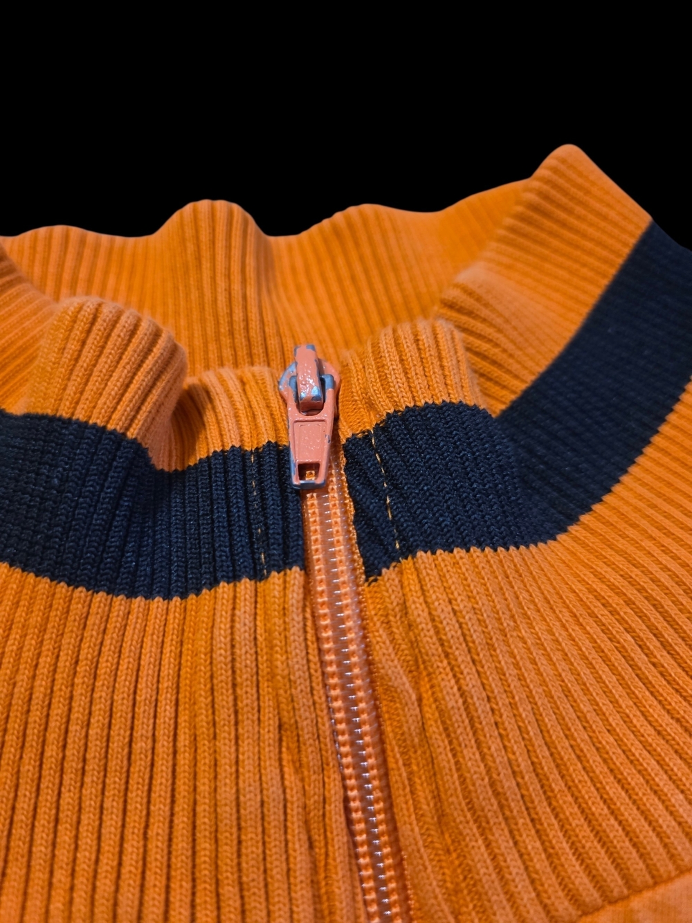 Vintage Classic Orange Track Jacket with Navy Lettering - Picture 5 of 7